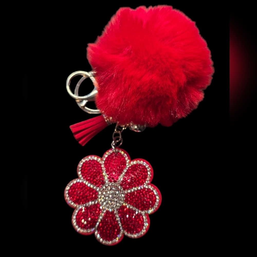 Red Floral Key & Card Holder